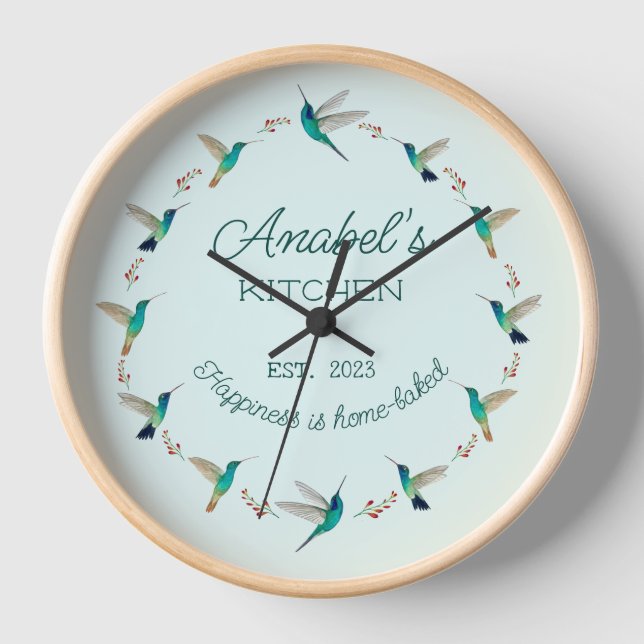 Custom Hummingbird Clock Uhr (Vorderseite)