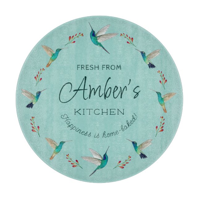 Custom Hummingbird Cutting Board Schneidebrett (Vorderseite)