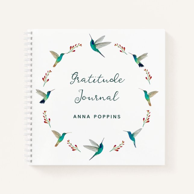 Custom Hummingbird Gratitude Journal Notizbuch (Vorderseite)