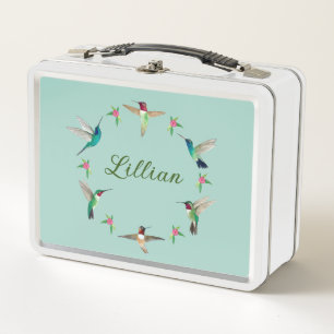 Custom Hummingbird Metal Lunch Box