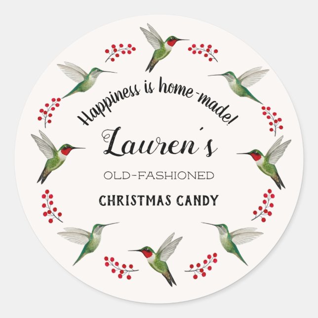 Custom Hummingbird   Runder Aufkleber (Vorderseite)