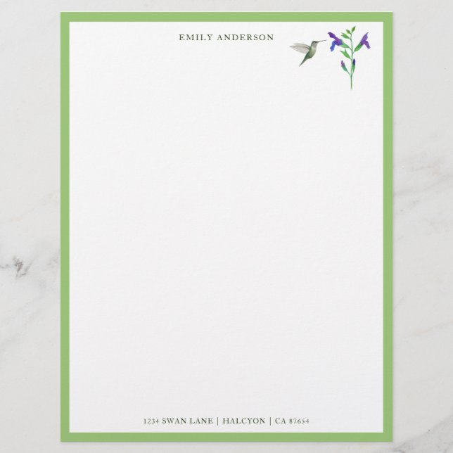 Custom Hummingbird Stationspapier (Vorderseite)