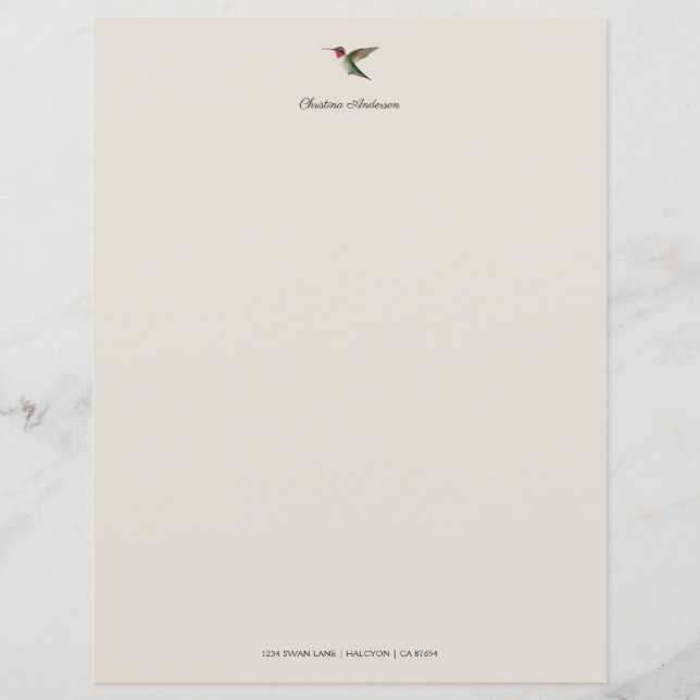 Custom Hummingbird Stationspapier (Vorderseite)