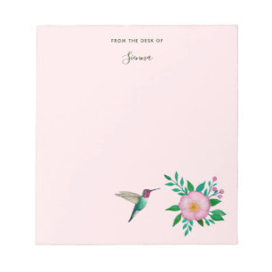 Custom Hummingbird und Wild Rose Notepad Notizblock