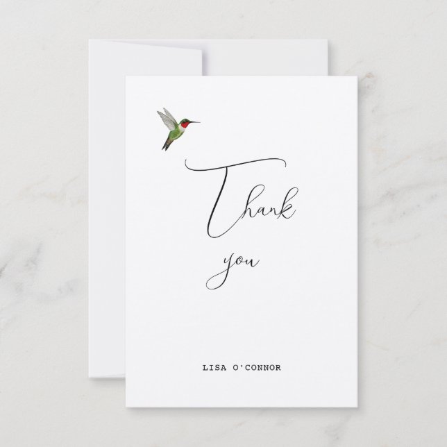 Custom Hummingbird Vielen Dank Dankeskarte (Vorderseite)
