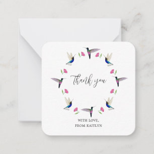 Custom Hummingbird Vielen Dank flat Note Card Mitteilungskarte