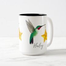 Custom Hummingbirds and Stars Zweitone Coffee Tass