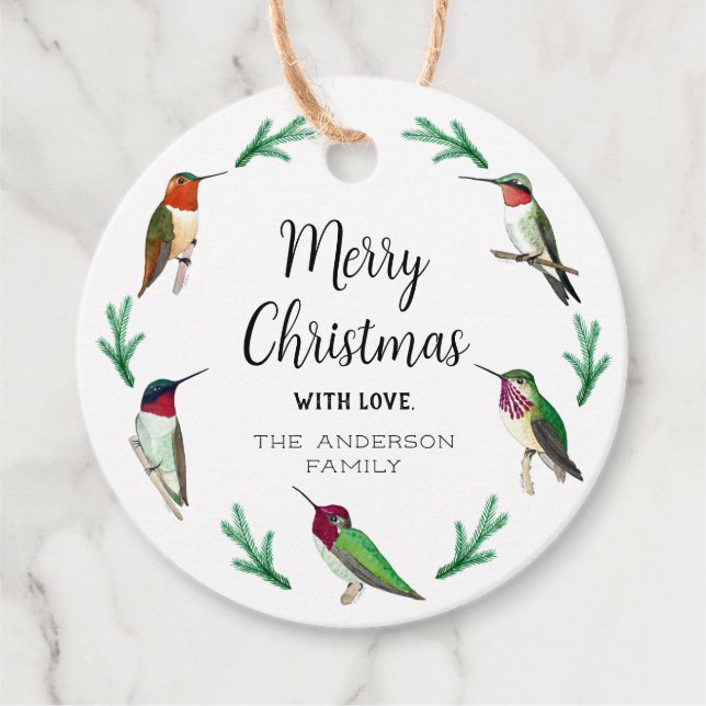 Custom Hummingbirds Christmas Geschenkanhänger