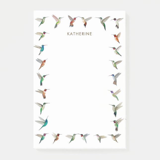 Custom Hummingbirds Post-it Notes Post-it Klebezettel (Vorderseite)