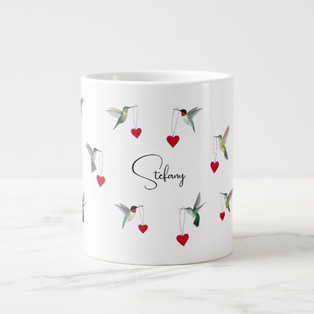 Custom Hummingbirds Riesenkaffee Tasse (Vorderseite)