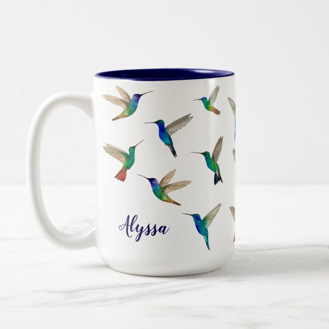 Custom hummingbirds zweifarbige tasse (Links)