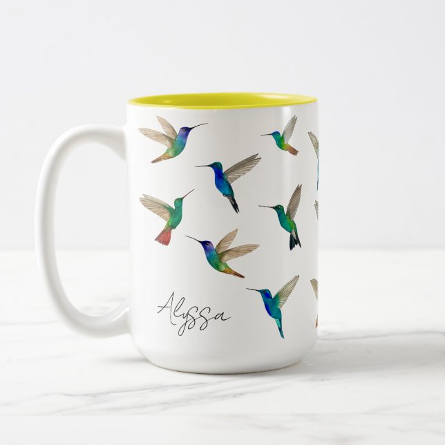 Custom hummingbirds zweifarbige tasse (Links)