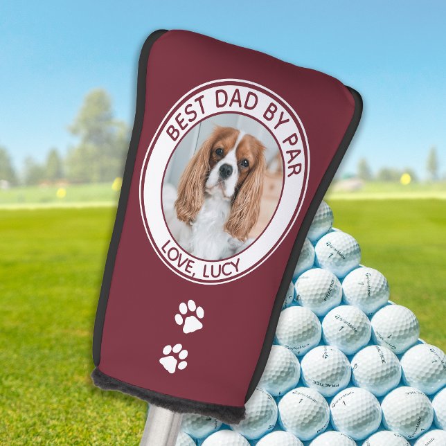 Custom Hund Bester Vater je Red White Foto Golf Headcover (Von Creator hochgeladen)