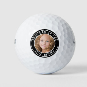 Custom Hund Foto Bester Vater Par Schwarz-weiß Gol Golfball