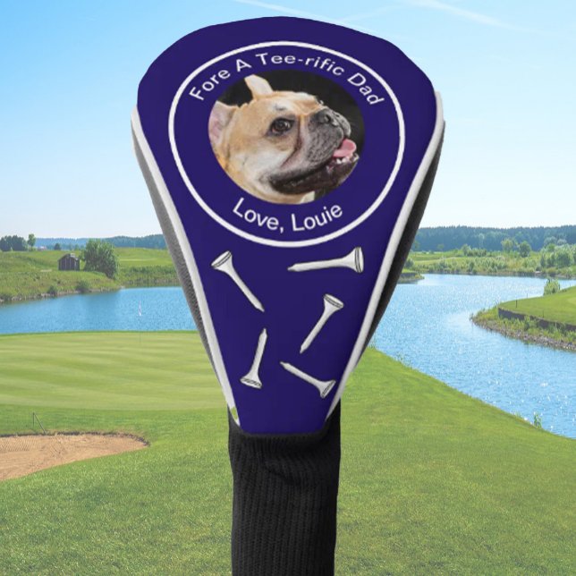 Custom Hund Foto Golfergeschenk lustig blau Golf Headcover (Von Creator hochgeladen)
