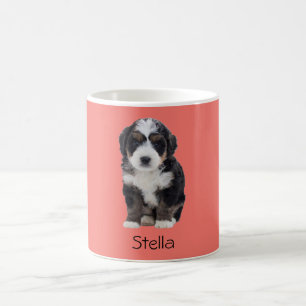 Custom Hund Foto Tasse - Sunset Coral mit Pet Name