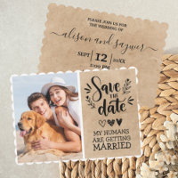 Custom Hund Haustier Foto Rustikal Save the Date F