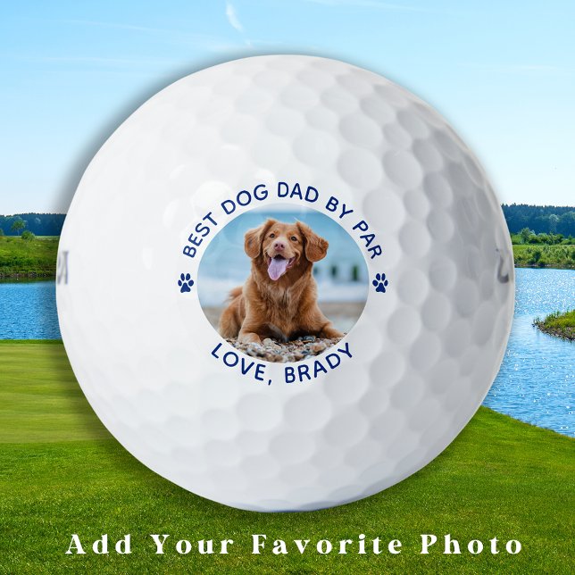 Custom Hund Vater Modernes Tier Foto Personalisier Golfball (Von Creator hochgeladen)