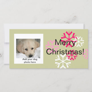 Custom Hund Weihnachts Foto-Karten Pink-Seite Feiertagskarte