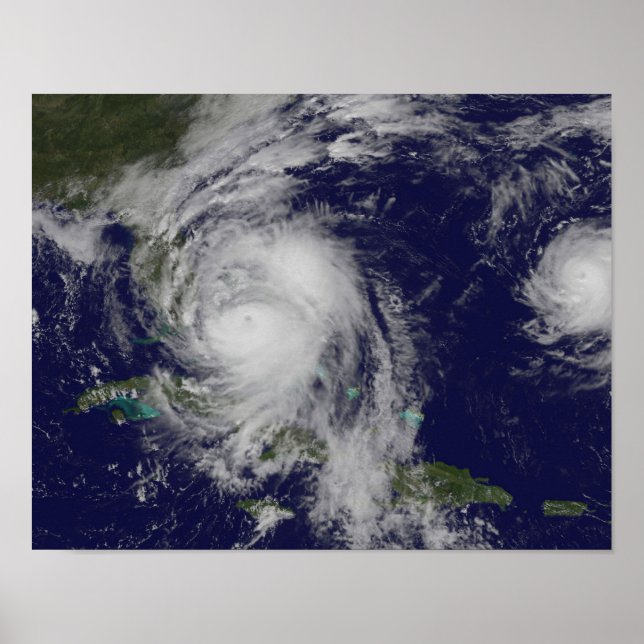 Custom Hurricane Matthew und Tropensturm Nicole Poster (Vorne)