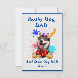 Custom Husky dad Dog Bester Crazy Dog Vater Dankeskarte