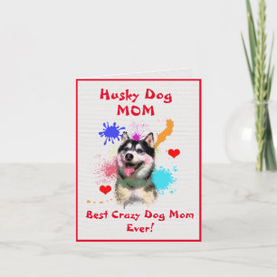 Custom Husky Mama Hund Beste Crazy Dog Lady Digita Karte