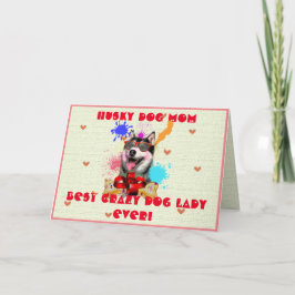 Custom Husky Mama Hund Beste verrückte Hundeschlit Dankeskarte