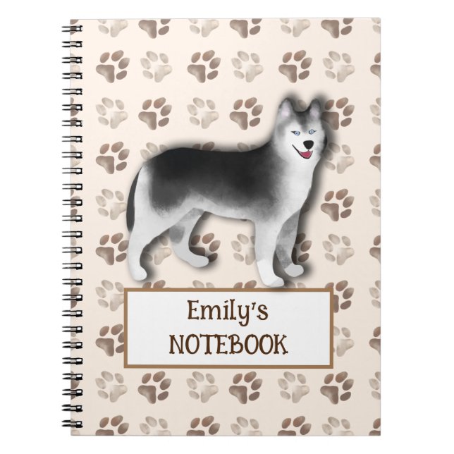 Custom Husky Notebook - Niedliches Dog-Geschenk fü Notizblock (Vorderseite)