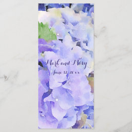 Custom Hydrangea Wedding oder Event Menu Menükarte