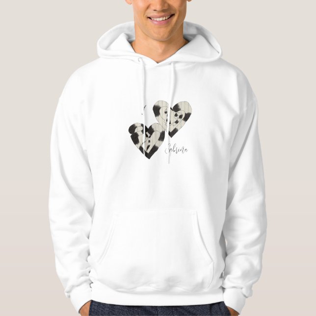 Custom "I am In Liebe" Zwei-Herz-Hoodie Hoodie (Vorderseite)