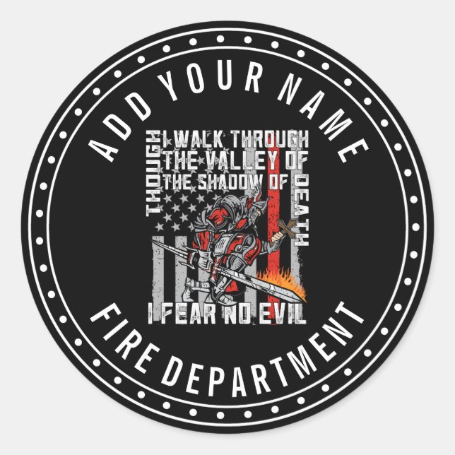 Custom I Feed No Evil Firefighter Crusader Runder Aufkleber (Vorderseite)