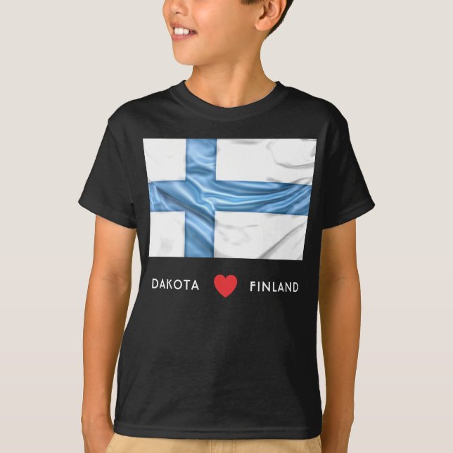 Custom I Heart Flag Finnland T-Shirt (Vorderseite)