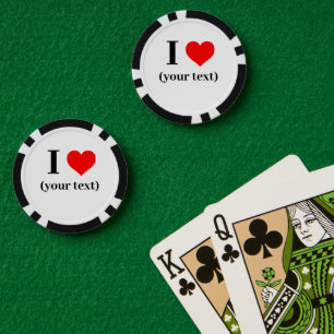 CUSTOM! I Heart Poker Chips - Schwarz