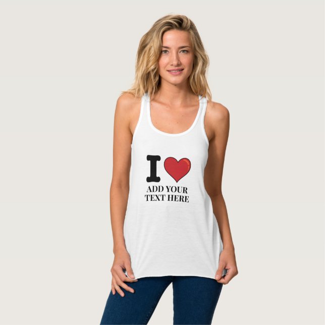 Custom I Heart Tank Top (Vorderseite Vollansicht)