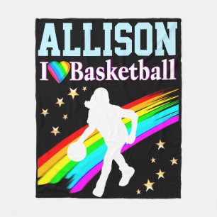 CUSTOM I LIEBE BASKETBALL FLEECKET FLEECEDECKE