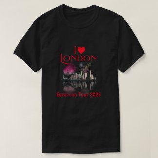 Custom I Liebe London UK Skyline Fireworks Souveni T-Shirt
