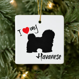 CUSTOM I Liebe Mein Havanese Hund Keramikornament