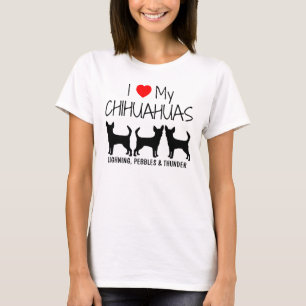 Custom I Liebe Meine drei Chihuahuas T-Shirt