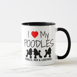Custom I Liebe Meine drei Poodles Tasse