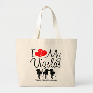 Custom I Liebe Meine Drei Vizslas Bag Jumbo Stoffbeutel