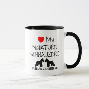 Custom I Liebe meine zwei Miniaturschnauzer Tasse