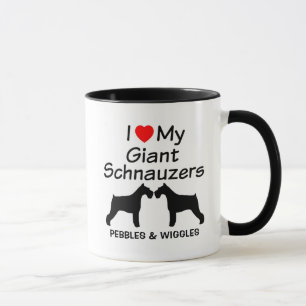 Custom I Liebe meine zwei Riesenhunde Schnauzer Tasse