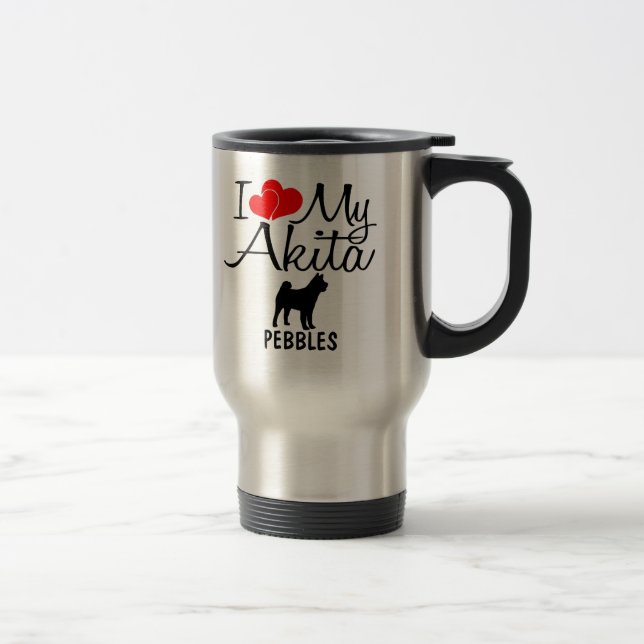 Custom I Liebe My Akita Reisebecher (Rechts)