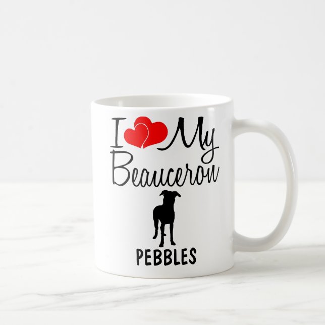 Custom I Liebe My Beauceron Tasse (Rechts)