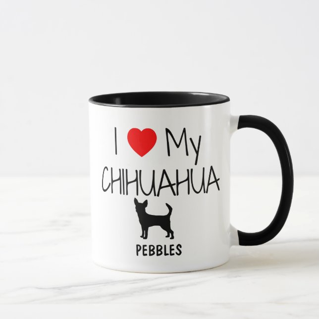 Custom I Liebe My Chihuahua Tasse (Rechts)