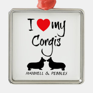 Custom I Liebe My Corgis Ornament Aus Metall