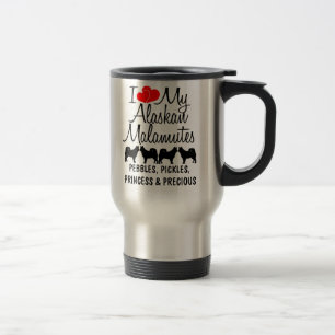 Custom I Liebe My Four Alaskan Malamutes Tasse