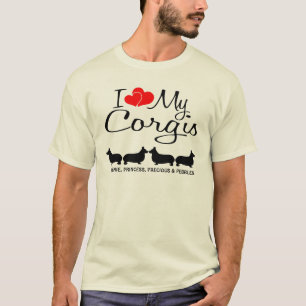 Custom I Liebe My Four Corgis T-Shirt