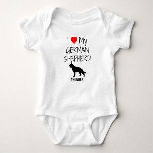 Custom I Liebe My German Shepherd Baby Strampler