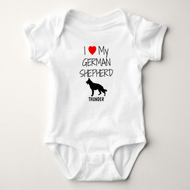 Custom I Liebe My German Shepherd Baby Strampler (Vorderseite)